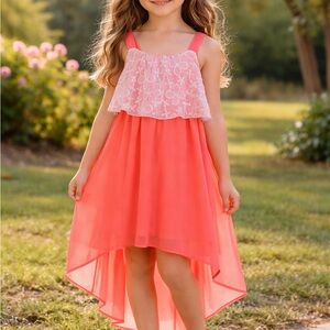 Vintage Girls' Coral High-Low Dress